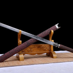 China sword Handmade /functional/sharp/ 红龙纹/HH30